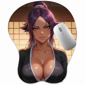 NUEVA Alfombrilla de Ratón 3D Oppai Alfombrilla de Ratón con Reposamuñecas Alivio del Dolor Boob-pad Yoruichi - Imagen 1 de 6