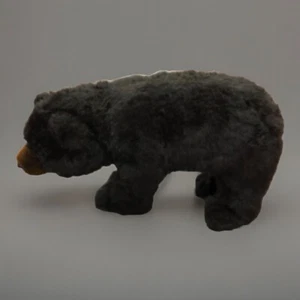 Vtg Ditz Grizzly Brown Black Bear Foot Stool 30" Plush Statue Stuffed Animal - Picture 1 of 12