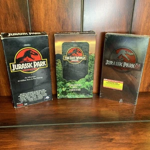 Jurassic Park Trilogy VHS Tapes lot 1 2 3 Lost World (1 Sealed) 90s Nostalgia - Picture 1 of 7