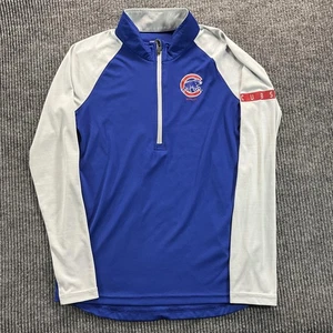 Chicago Cubs Shirt Jugend 10/12 blau grau MLB Baseball Viertelreißverschluss Langarm - Bild 1 von 14
