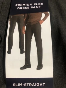 NEU Haggar Herren schmal-gerade Premium Flex Anzughose dunkelgrau Größe 32X32 - Bild 1 von 6