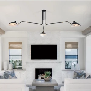 MhyTogn 85” Mid century Chandelier Matte Black Finish - Picture 1 of 14