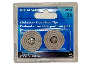 Hillman Hardware Essentials 852363 Kickdown Door Stop Tips Gray Rubber - Picture 1 of 2