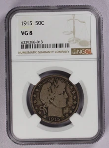 1915 Barber Silver Half Dollar 50C NGC VG 8 - Picture 1 of 3
