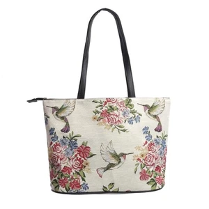 Blumenmuster Kolibri Beuteltasche Tasche - leichte 15L Poly-Baumwolle Jacquard Handtasche, Fol... - Bild 1 von 8