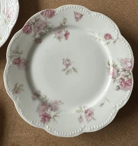 6 piatti da dessert vintage Havilland Limoges France 6 1/4" E. B. Taylor Co rosa floreale - Foto 1 di 5