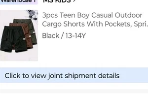 3 Pack Boy's Cargo Shorts With Pockets - Picture 1 of 6