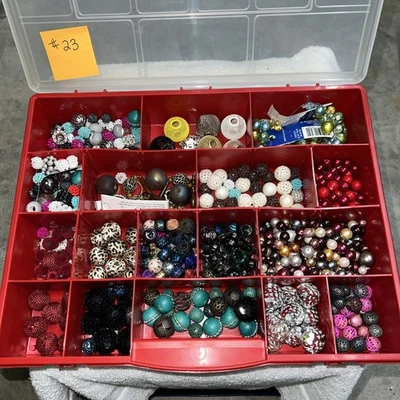 Barious Beads Lot Craft Jewelry Making Bundle w Box 4lbs - Image 1 of 4