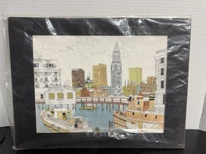 HELEN McDERMOTT 1974 FRENTE AL MAR BOSTON IMPRESIÓN SOLO ACUARELA 11"X14" - Imagen 1 de 10