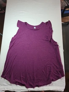 G006 NWT OLD NAVY WOMEN'S PURPLE LUXE RIB-KNIT SLEEVELESS TANK TOP BLOUSE XXL - Picture 1 of 8