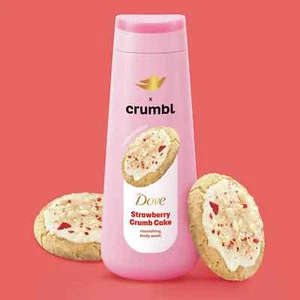 Dove X Crumbl Moisturizing Liquid Body Wash | Strawberry Crumb Cake | 20 oz - Picture 1 of 6