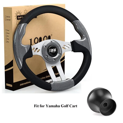 Golf Cart Steering Wheel & Black Hub Adapter for YAMAHA Gas Electric Model - Image 1 of 4