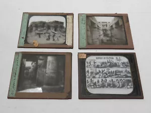 4 Magic Lantern Glass Slide Egypt Ruins Sphinx History of Culture - Picture 1 of 5