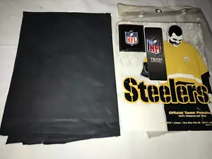 NOS Official PITTSBURGH STEELERS LOGO Black/Yellow PVC Vinyl PONCHO 52"x80" OSFA - Picture 1 of 6