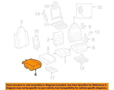 Almofada externa Ford OEM 05-07 F-250 Super Duty 1C3Z28632A23BA - Imagem 1 de 2