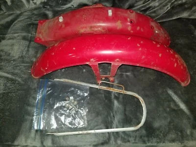 1980 80 HONDA CB125 CB125S FRONT REAR FENDER SET TIRE HUGGERS MUD GUARDS BRACKET - Image 1 of 4