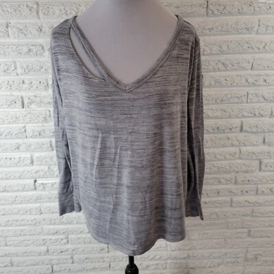 Top Xersion para mujer 1X Plus gris jaspeado mezcla de polietileno ligero informal cómodo Foto 1 de 4