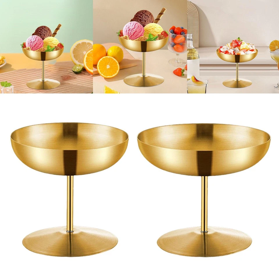 Stainless Steel Ice Cream Cup Yogurt Cup Footed Dessert Cup - Image 1 of 1