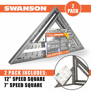 Swanson SW1201K 7 & 12 inch Speed Square Twin Pack With Blue Book