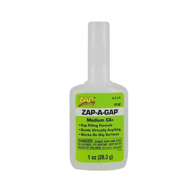 ZAP-A-Gap PT02 Medium CA+ Glue 1oz Adhesive Ceramic Metal Wood Rubber 5525642