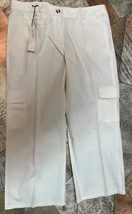 KIAL DAMEN WEISS CARGO KLAPPENTASCHE MITTELHOHE LEIBHÖHE WANDERN CAPRI STRUKTURIERT KNACKIGE BAUMWOLLE - Bild 1 von 9