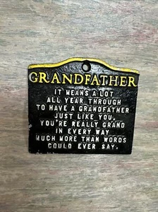 "Vintage ""Großvater - wirklich großartig"" sagendes Metall Wandschild Plakette 5""x4" - Bild 1 von 7
