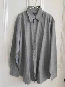 Burberry London Men's Formal Long Sleeve Shirt, Grey Striped, Size 42 - Picture 1 of 6