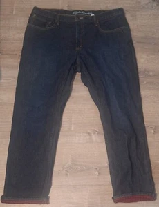 Eddie Bauer Flannel Lined Relaxed Fit Jeans Mens Size 40x32 Blue - Picture 1 of 4