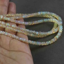 1 Strand Natural Fire Ethiopian Welo Opal Rondelles, Faceted Rondelle Beads