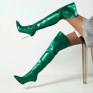 Women Pointed Toe High Heels Clubwear Shoes Over The Knee Boots Sexy Party Shoes - Picture 1 of 14