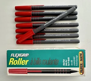 De colección 1992 Papel Mate Flexgrip Rodillo Punta de Metal Punta Fina Tinta Roja EE. UU. - Imagen 1 de 5