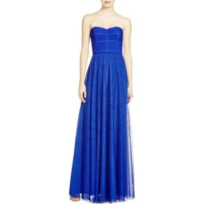 NWT JS Collections Royal Blue Strapless Mesh Ball Gown Formal Dress Prom Size 4 - Image 1 of 4