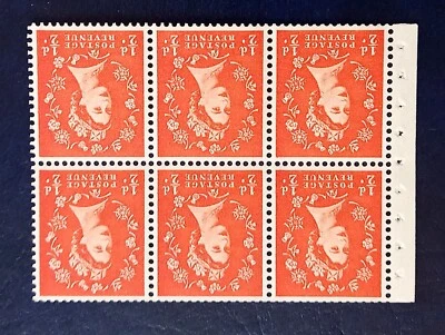 SB14a - ½d -  Booklet Pane - Graphite Lines - Crowns Wmk - Perf Type I -  MNH - Image 1 of 2