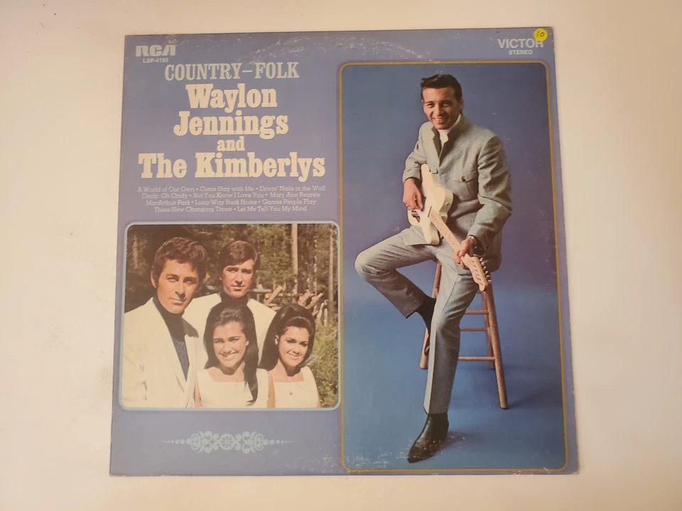 Waylon Jennings and The Kimberlys - Country-Folk (Vinyl Record LP) - Image 1 of 2