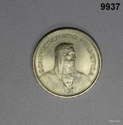 1966 SWITZERLAND FOUNDING HERO WILLIAM TELL 5 FRANCS SILVER #9937 - Image 1 of 2