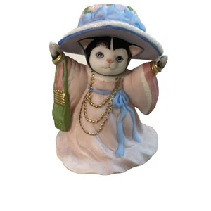Kitty Cucumber Ellie Dress Up Necklace Hat B Shackman Schmid 1992 Figurine Cat - Picture 1 of 9