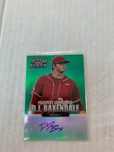 D.J. Baxendale 2013 Prizm Draft Picks Auto Green Prizm Card #61