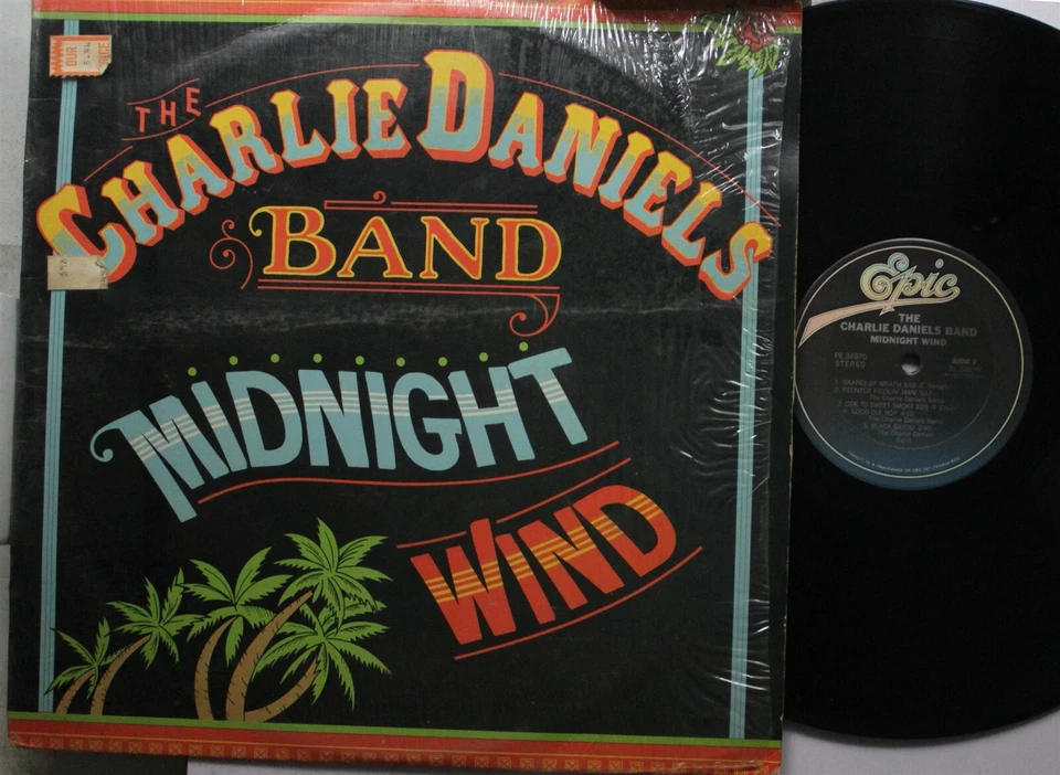 Country LP The Charlie Daniels Bande Midnight Wind Sur Epic - VG (Shrink Los - Photo 1/1