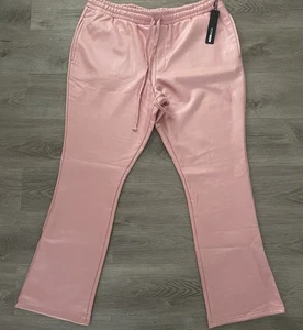 NWT Fashion Nova Men Tyson Waxed Fleece Flare Sweatpants Sz XXXL ~ Color Mauve - Picture 1 of 3