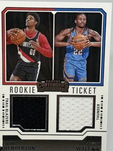 Boleto de radiocontrol Contenders Rookie 2023-24 camiseta doble Scoot Henderson Cason Wallace SP - Imagen 1 de 8