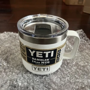 YETI Rambler 14 oz Mug White Old Style Quick Ship Discontinued Clearance - Picture 1 of 5