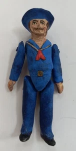 Antique Sailor Man Jointed Composition Christmas Ornament Germany - Picture 1 of 4