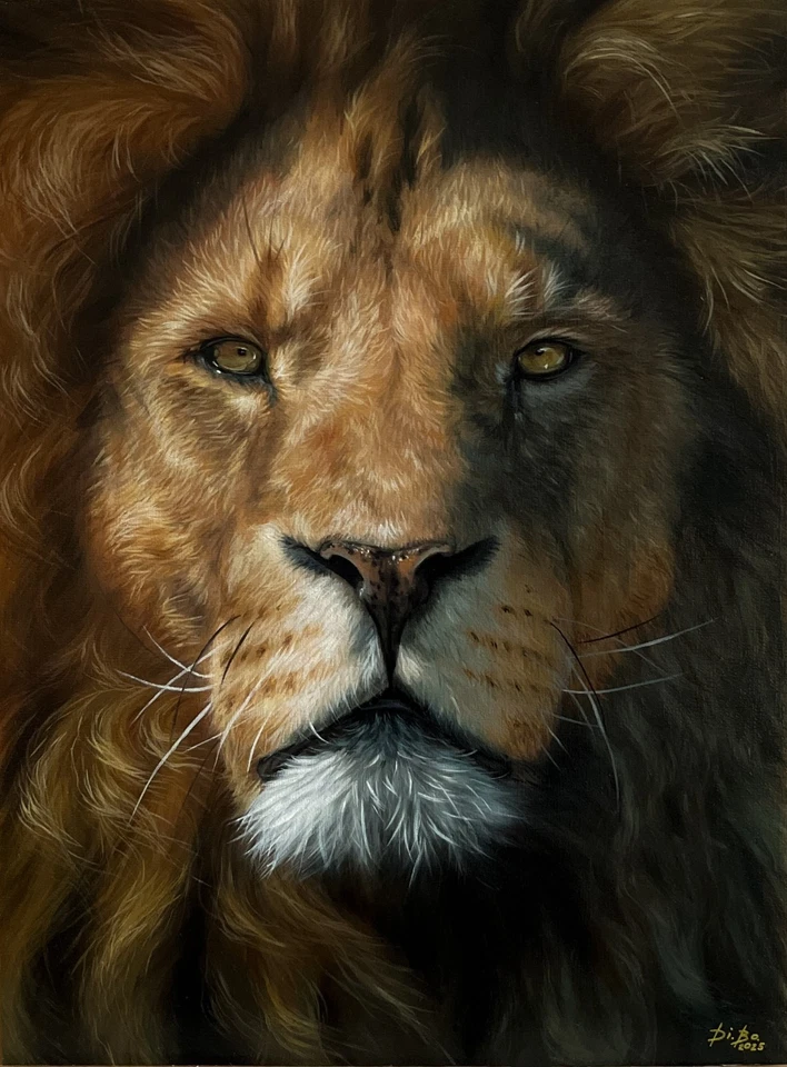 Оригинальная картина маслом портрет лев 30 * 40 см - Изображение 1 из 4