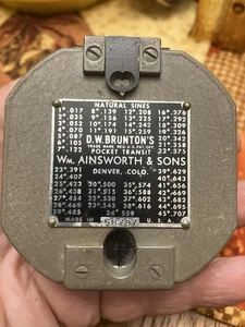 Vintage D.W. Brunton's WM. Ainsworth & Sons Pocket Compass Made in USA with case - Picture 1 of 12