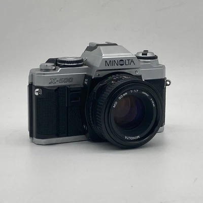 Cámara réflex Minolta X-500 35 mm de colección con lente F=50 mm F/1,7 PROBADA Foto 1 de 4
