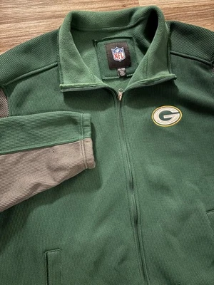 G-III NFL Green Bay Packers Jacket Men's 2XL Waffle Knit Green Gray Full Zip - Image 1 of 4