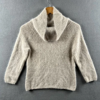 Vintage Rafaella Women's Small Oatmeal Angora Rabbit Hair Lambs Wool Blend READ - Image 1 of 4