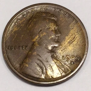1909-S Lincoln Wheat Cent Penny schöne hochwertige Münze seltenes Datum - Bild 1 von 2