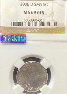 2008 D SMS JEFFERSON NICKEL NGC MS 69 6FS NO RESERVE - Picture 1 of 2