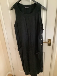 Brand new black linen maxi loose fit safari Dress …uk 20 reg - Picture 1 of 3